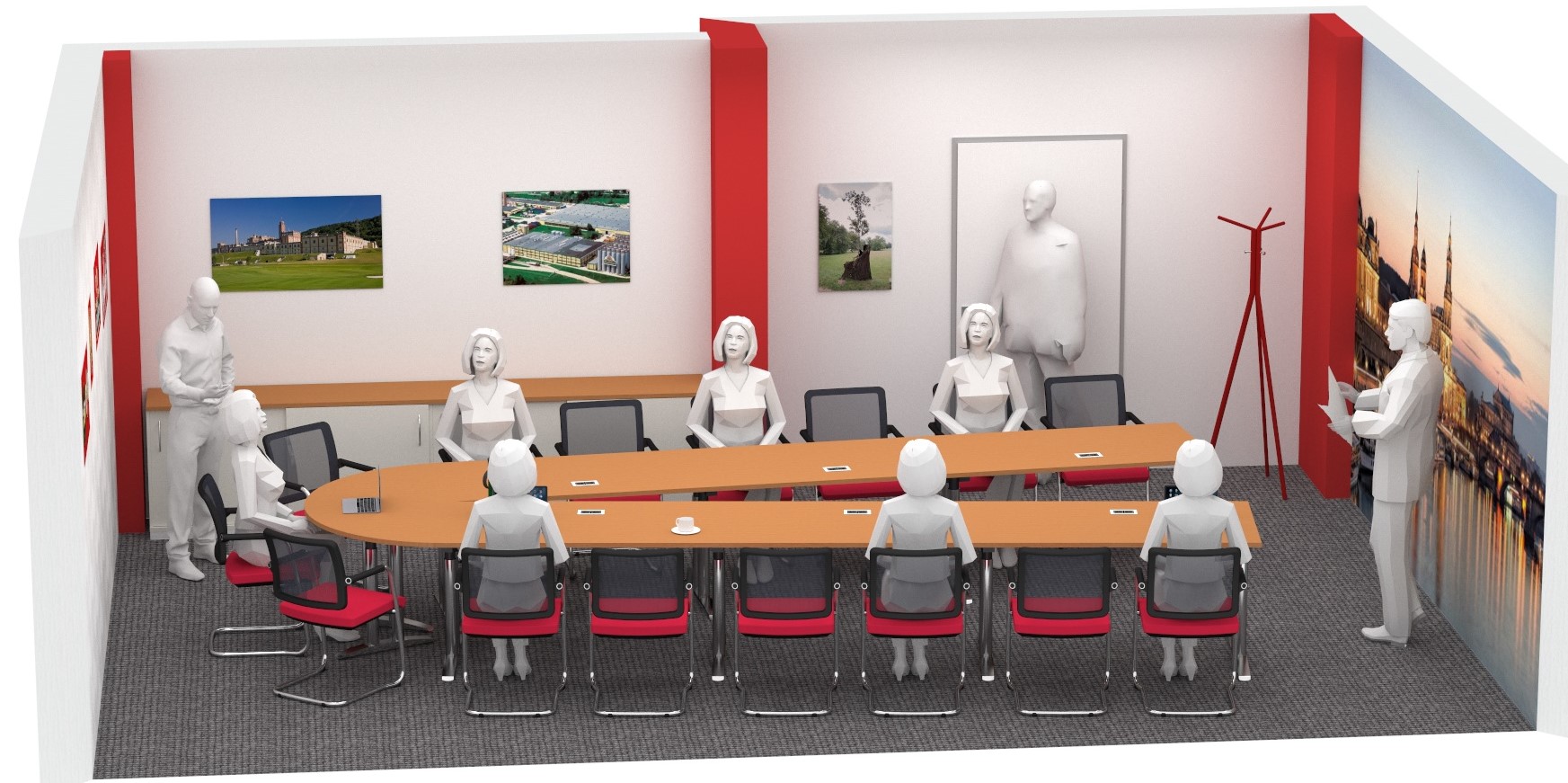 Konferenztisch in U-Form, geplant von R.Bellmann